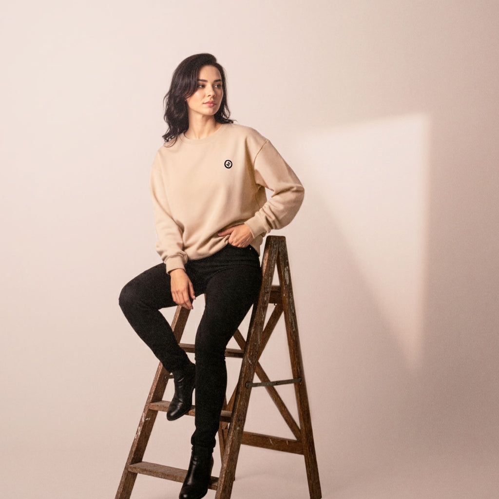 Sweat-Shirt CREWNECK “Basique” –  Unisex –  Coton Organic Bio  – Sérigraphié à la Main – AIONQUEST