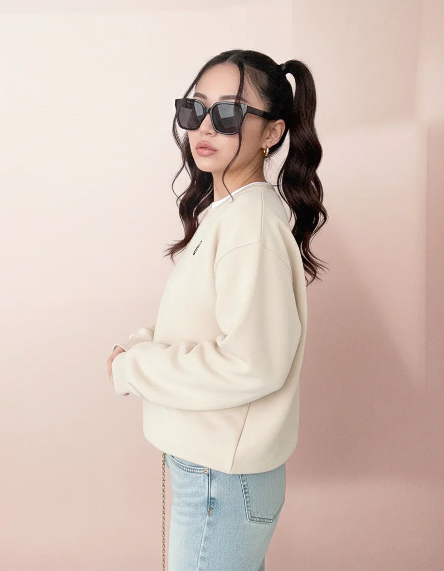 Sweat-Shirt CREWNECK “Basique” –  Unisex –  Coton Organic Bio  – Sérigraphié à la Main – AIONQUEST